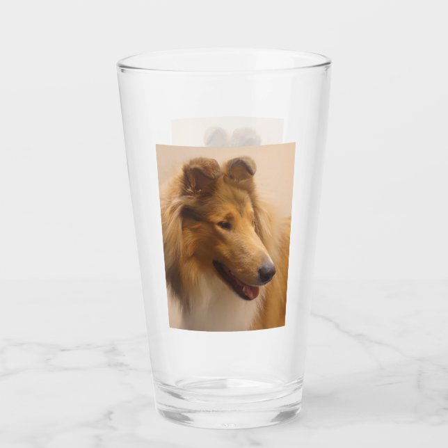 Portrait of a Rough Sable Collie Glass (Front)