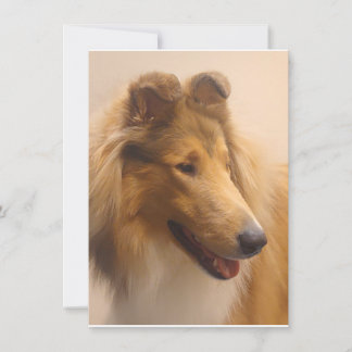 Portrait of a Rough Sable Collie Thank You Card