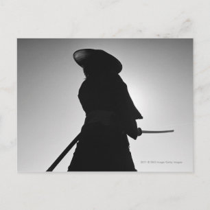 Portrait of a Samurai warrior holding a sword Postcard