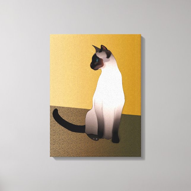 Portrait of a Seal Point Siamese Cat Canvas Print (Front)