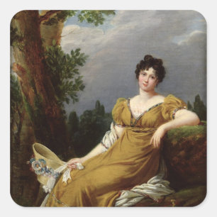 Portrait of a Seated Woman Square Sticker