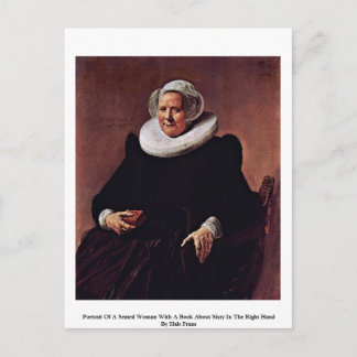 Portrait Of A Seated Woman With A Book Postcard