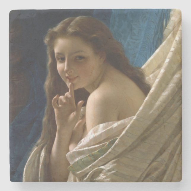 Portrait of a Seductive Young Beauty Stone Coaster (Front)