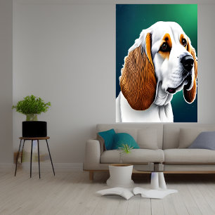 Portrait of a Spaniel   AI Art  Poster