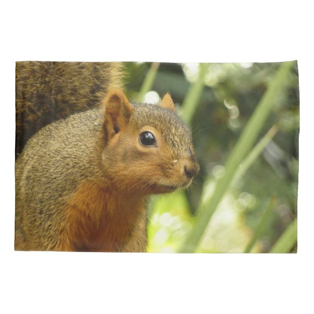 Portrait of a Squirrel Nature Animal Photography Pillowcase (Back)