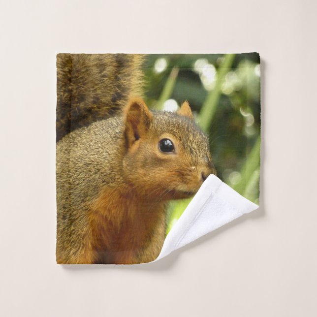 Portrait of a Squirrel Nature Animal Photography Wash Cloth (Wash Cloth)