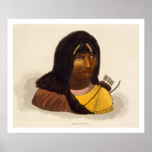 Portrait of a Stone Indian, from 'Narrative of a J Poster