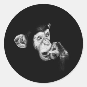 Portrait of a thinker classic round sticker
