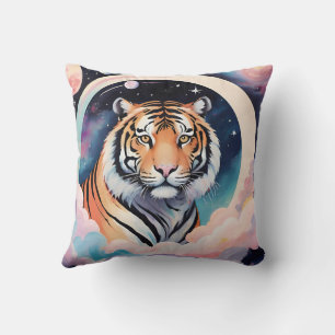 Portrait of a tiger in space cushion