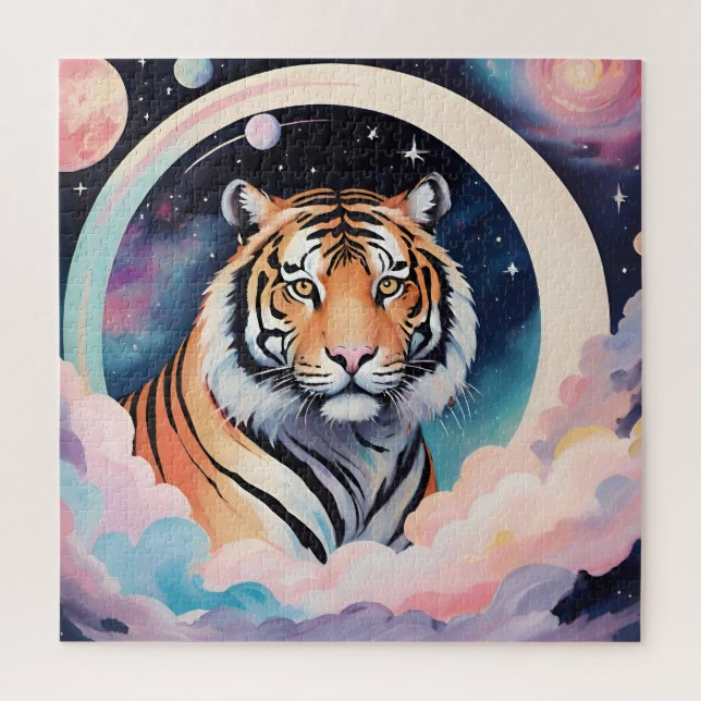 Portrait of a tiger in space jigsaw puzzle (Vertical)