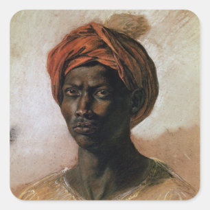 Portrait of a Turk in a Turban, c.1826 Square Sticker