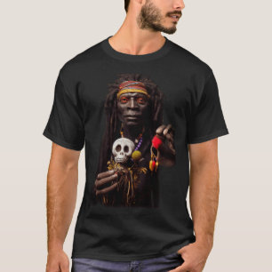 Portrait Of A Voodoo Priest With His Woodoo Doll T-Shirt