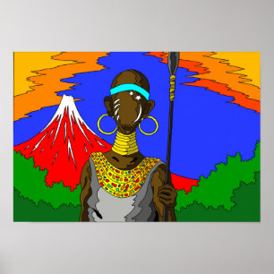 Portrait of a warrior living on the land. poster