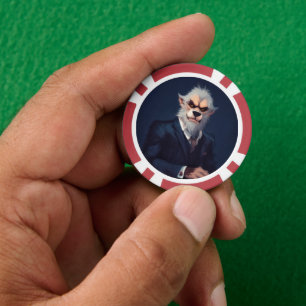 Portrait of a Werewolf in a Suit Poker Chips