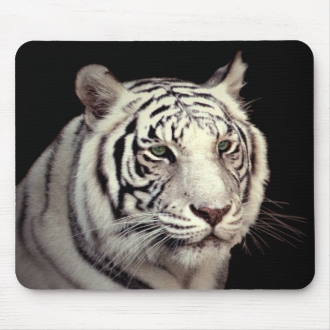 Portrait of a White Bengal Tiger Mouse Mat (Front)
