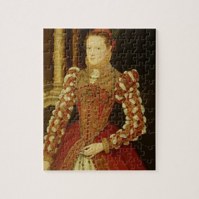 Portrait of a Woman, 1567 (oil on panel) Jigsaw Puzzle (Vertical)