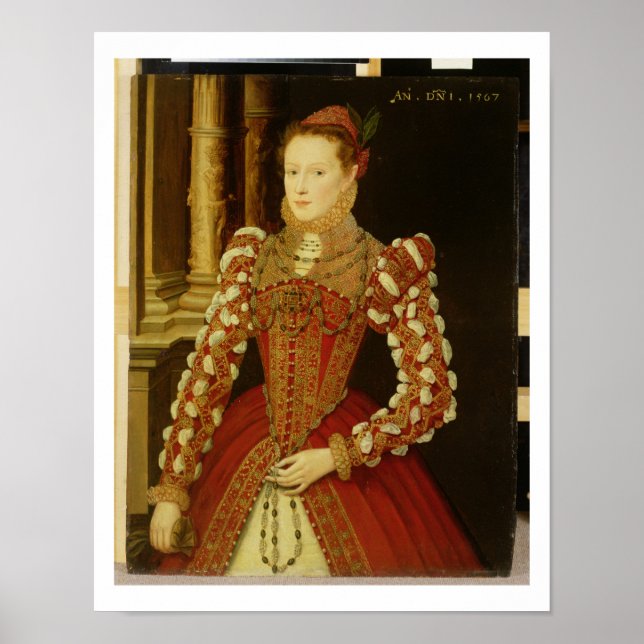 Portrait of a Woman, 1567 (oil on panel) Poster (Front)