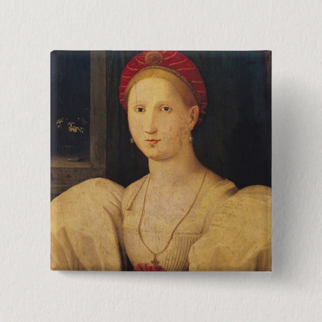 Portrait of a Woman 15 Cm Square Badge (Front)