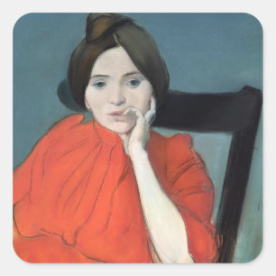 Portrait of a Woman, 1890 Square Sticker