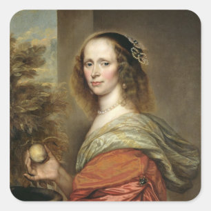 Portrait of a Woman 2 Square Sticker