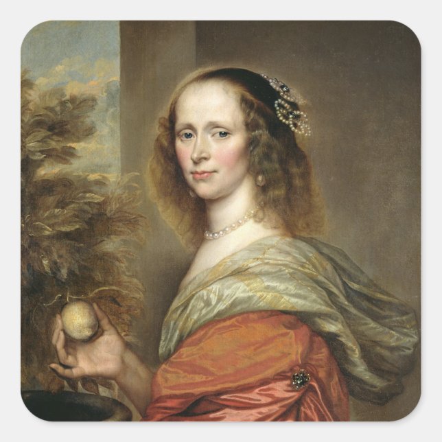 Portrait of a Woman 2 Square Sticker (Front)