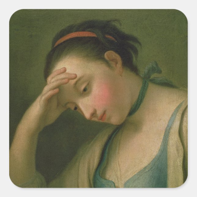 Portrait of a Woman 2 Square Sticker (Front)