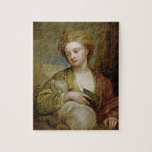 Portrait of a Woman as St. Agnes, traditionally id Jigsaw Puzzle