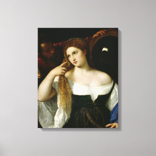 Portrait of a Woman at her Toilet, 1512-15 Canvas Print