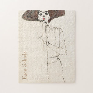 Portrait of a Woman by Egon Schiele  Jigsaw Puzzle