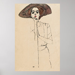 Portrait of a Woman by Egon Schiele - Poster