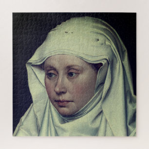 Portrait of a Woman - by Robert Campin (c. 1435) Jigsaw Puzzle