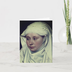 Portrait of a Woman - by Robert Campin (c. 1435) Note Card