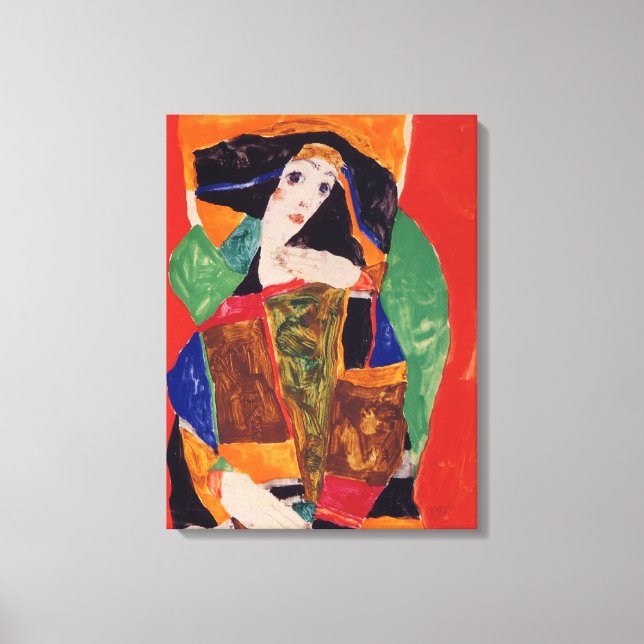 "Portrait of a Woman" Egon Schiele Canvas Print (Front)