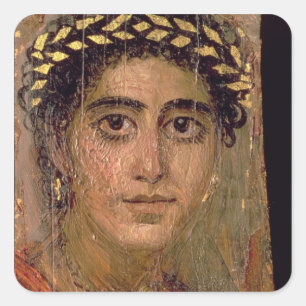 Portrait of a Woman, from Fayum, Romano-Egyptian, Square Sticker