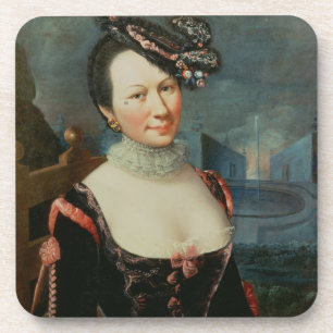 Portrait of a Woman Holding a Musical Score Coaster
