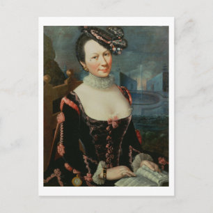Portrait of a Woman Holding a Musical Score Postcard