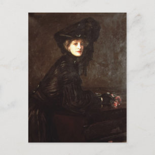 Portrait of a Woman in Black by Sir John Lavery Postcard