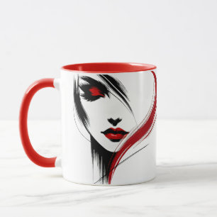 Portrait of a woman in peace. mug