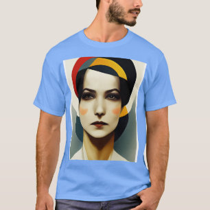 Portrait of a woman inspired by Bauhaus art T-Shirt