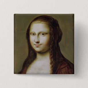 Portrait of a Woman Inspired by the Mona Lisa 15 Cm Square Badge