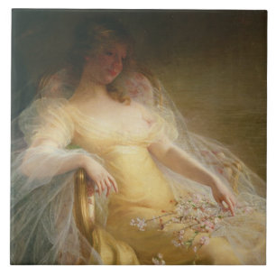 Portrait of a Woman (oil on canvas) Tile