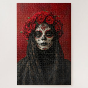 Portrait of a woman on the day of the dead jigsaw puzzle