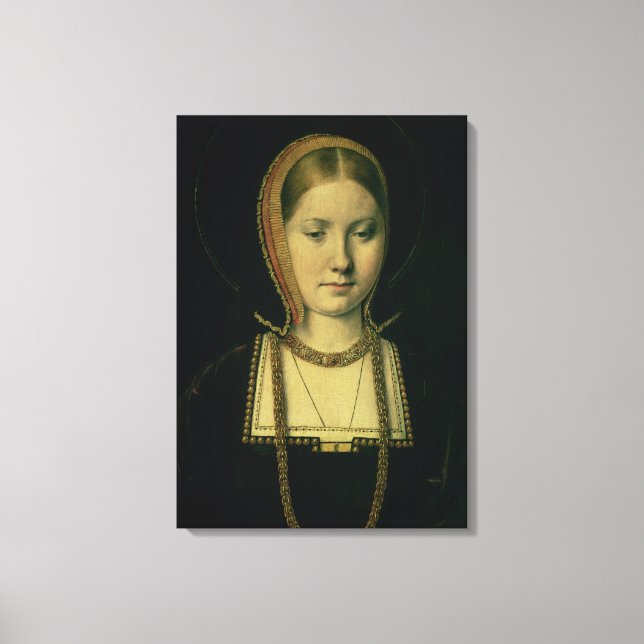 Portrait of a woman, possibly Catherine of Aragon Canvas Print (Front)