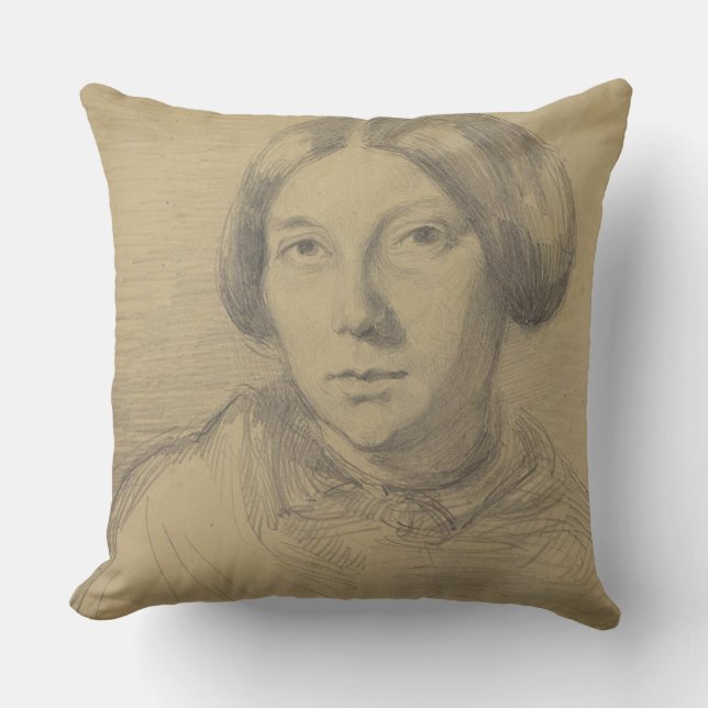 Portrait of a woman, possibly George Sand (1804-76 Cushion (Front)