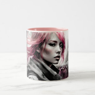 portrait of a woman Two-Tone coffee mug