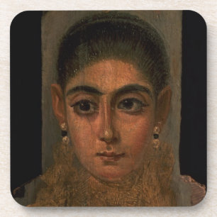 Portrait of a woman wearing a gold pectoral, tomb coaster