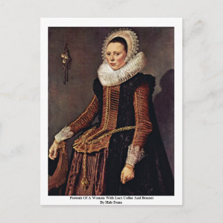Portrait Of A Woman With Lace Collar And Bonnet Postcard