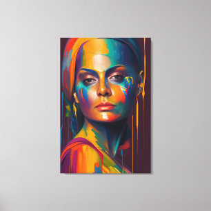 Portrait of a Woman with Paint for Wall Art Decor