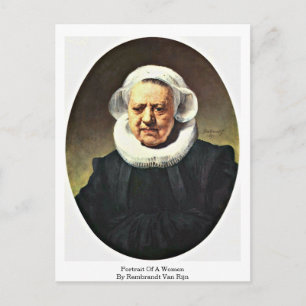 Portrait Of A Women By Rembrandt Van Rijn Postcard