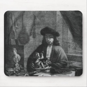 Portrait of a Young Artist, engraved by Mouse Mat